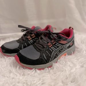 Women’s Asics Gel Trail Sneakers, Gray & Pink Size 6 Athletic Shoes